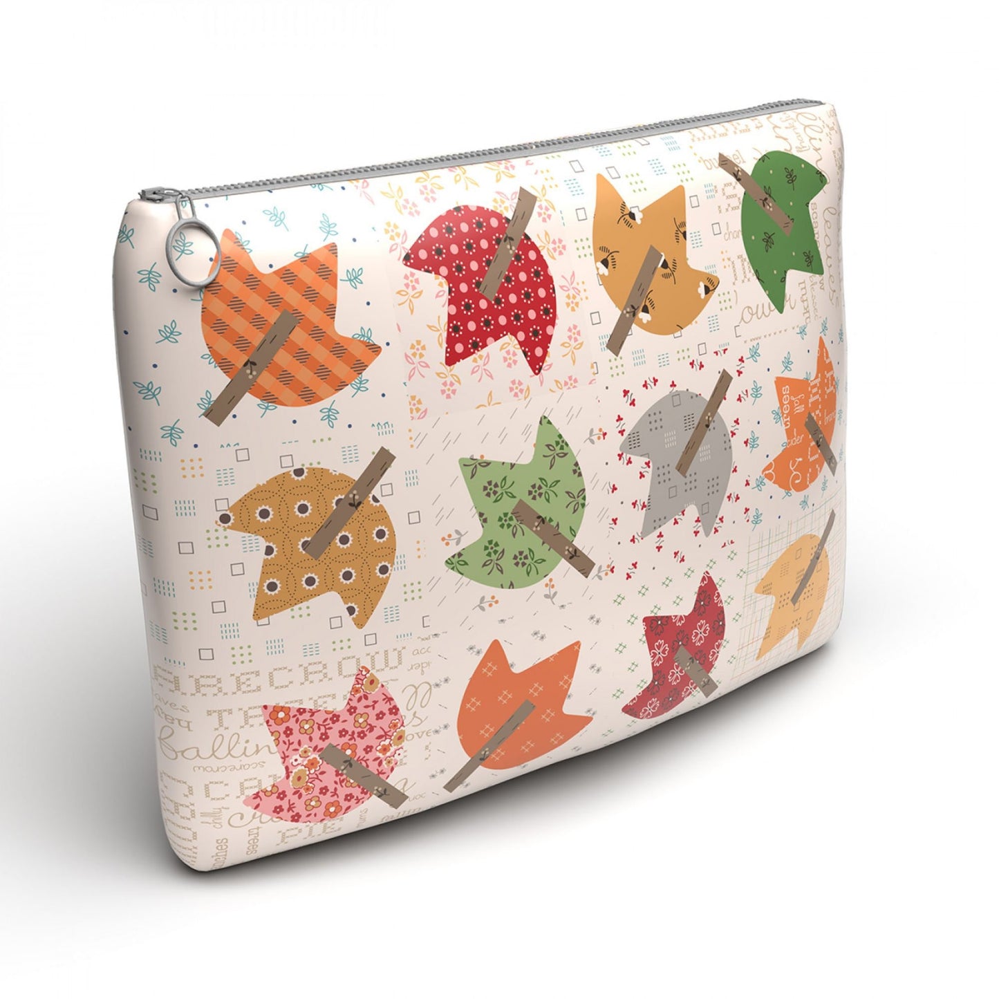 Large Project Bag - Autumn by Lori Holt - 9" x 12" With 3" wide boxed bottom - Vinyl Bag with cotton lining