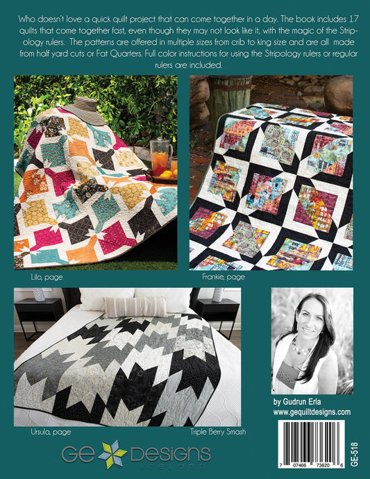 Stripology Quickies Book - Features 17 Quick Quilts Using Stripology Rulers - GE Designs