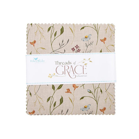 Threads of Grace Charm Pack Bundle 42 Squares Modern Earthy Collection by Kassidy Grace for Riley Blake Pre Cut Bundle
