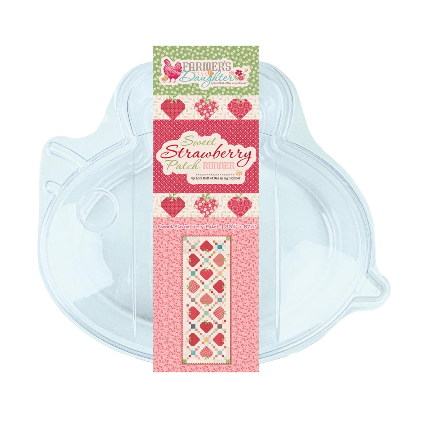Sweet Strawberry Patch Table Runner Quilt Kit: Cotton Patchwork Cute Strawberries Brighten for Spring