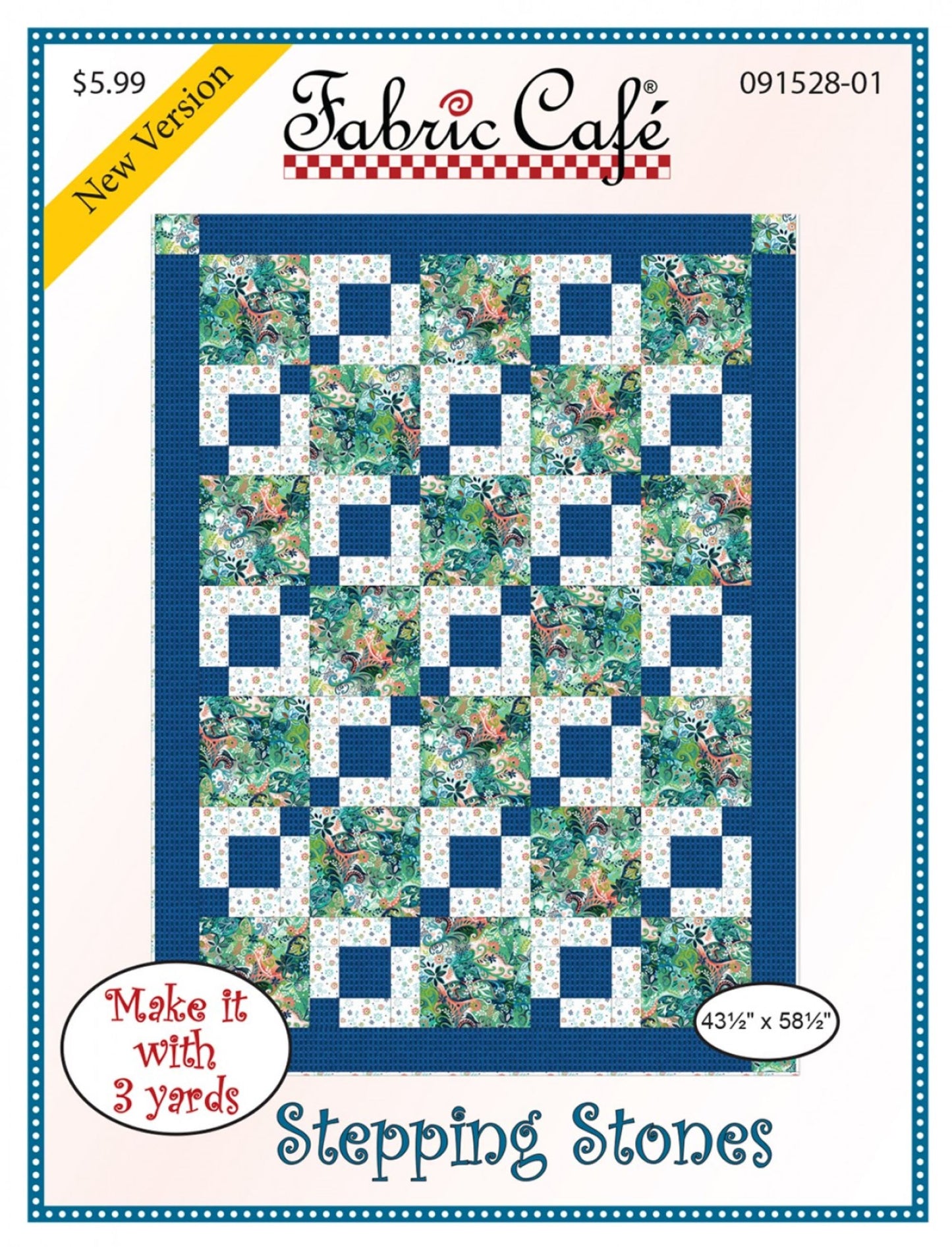 Stepping Stones - Three Yard Quilt by Fabric Cafe' - Small Packaged Quilt Pattern