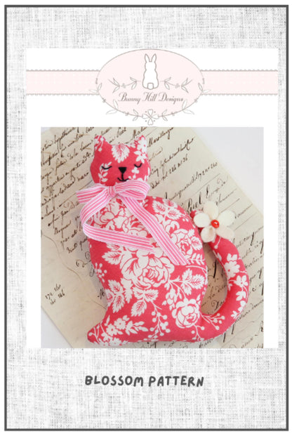 Fabric Cat Pattern Make a Stuffed Kitty from Fabric Calico Cat Project Small and Easy Blossom Cat Lover Unique Handmade Gift to Sew