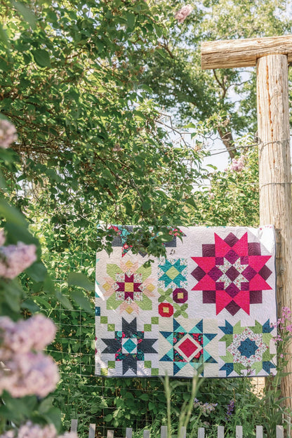 Flower Farm Sampler Quilt Book Quilt Pattern Book 18 Flower Blocks and 7 Quilts by Shelley Cavanna Star Flower Blocks Barn Star