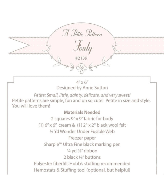 Fabric Fox Foxly Pattern Make a Stuffed Fox from Fabric Calico fox Project Small Easy Fox Lover Unique Handmade Gift to Sew Personalize Wood