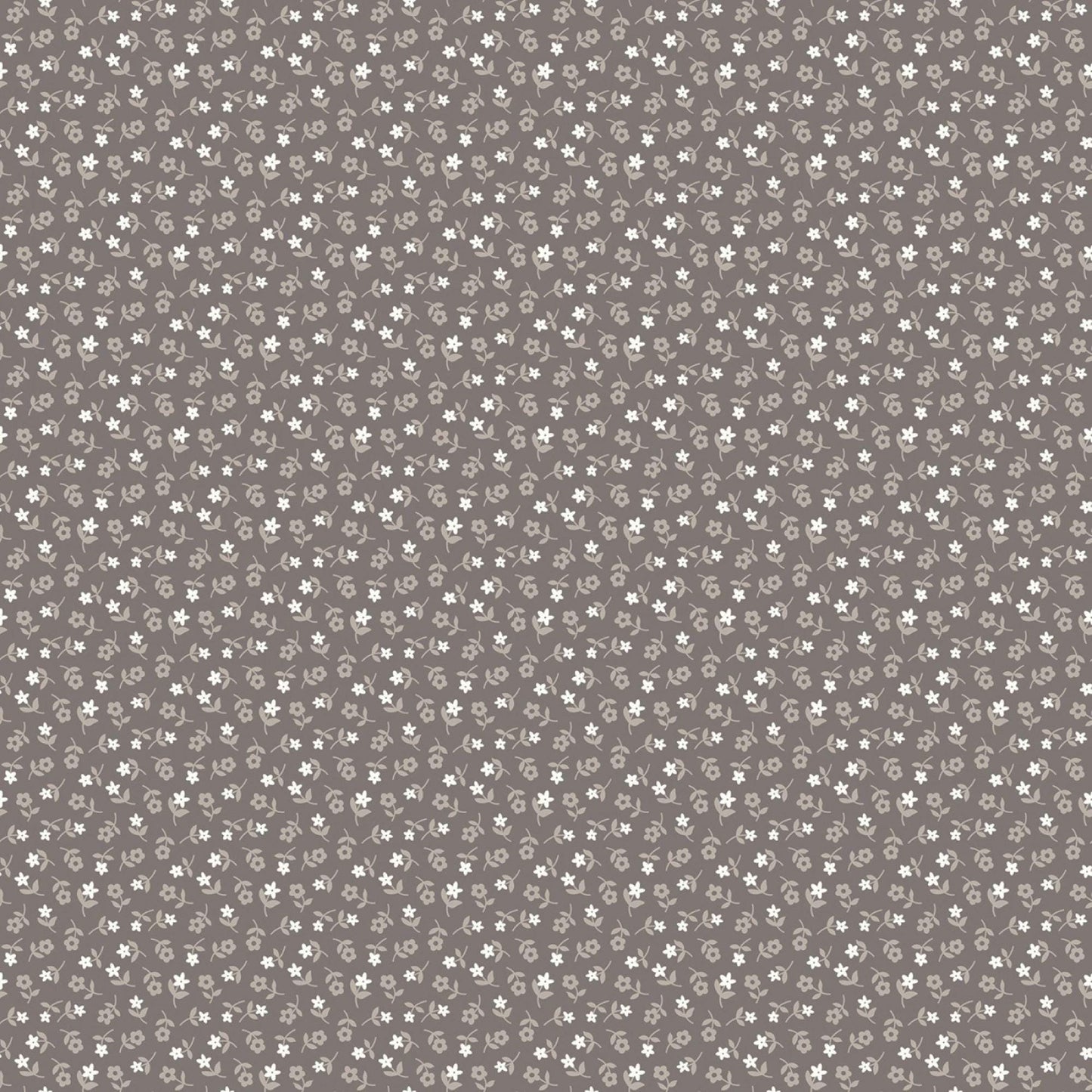 Calico  by Lori Holt for Riley Blake Cherries in Cottage Blue and Ditzy in Milk Can Gray  Yardage by the Half Yard