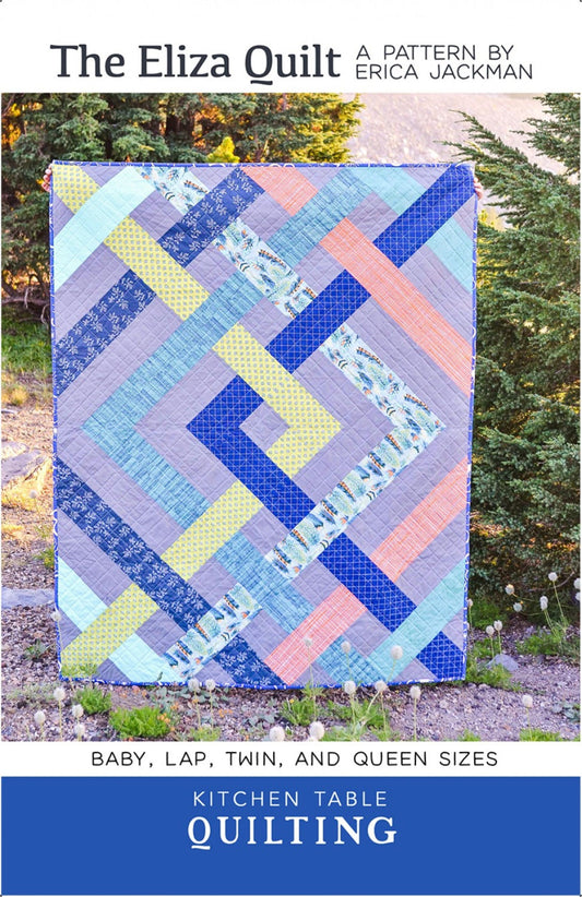 Modern Strip Quilt Pattern Easy Weekend Project Eliza Quilt Paper Pattern Baby Lap Twin Queen by Erica Jackman Kitchen Table Quilts