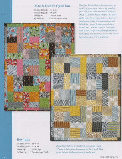Turning Twenty Original Book - Quilt Pattern Book - By Tricia Cribbs