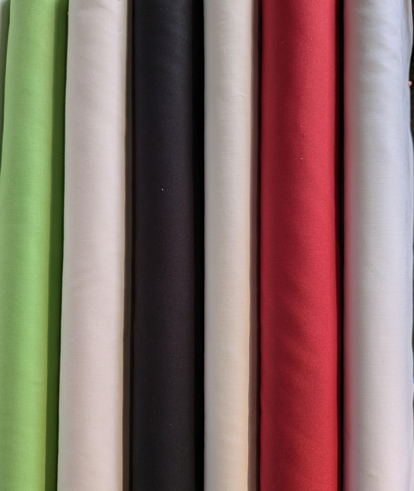 Red or Green Solid Fabric Kona Cayenne and Pear 100% Cotton 45" Fabric for Quilting or Crafts Yardage by the Half Yard