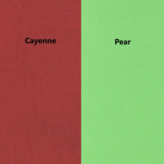 Red or Green Solid Fabric Kona Cayenne and Pear 100% Cotton 45" Fabric for Quilting or Crafts Yardage by the Half Yard