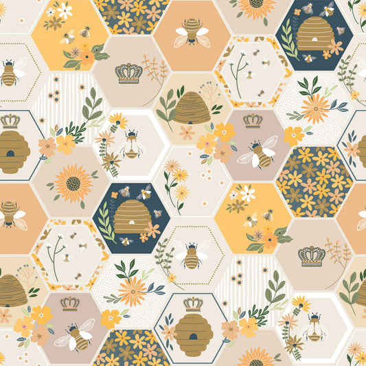 The Bees Knees Fabric Collection from Dear Stella Five Bolts of Quilting Cotton by the Half Yard Bees in Blue and Green with Modern Design