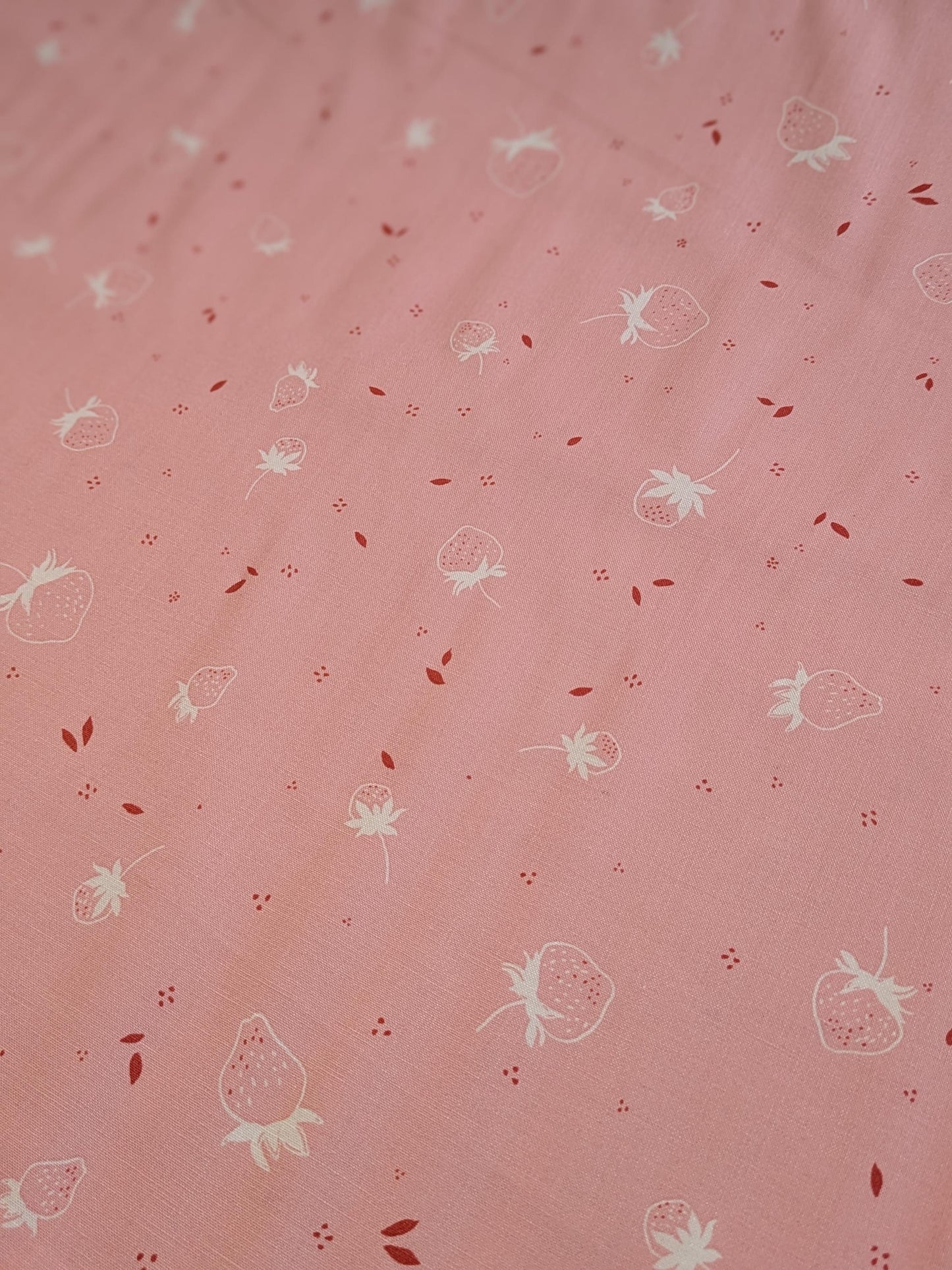 Bloomberry Pink Tonal With Strawberries Fabric By the Half Yard -  by Minki Kim for Riley Blake