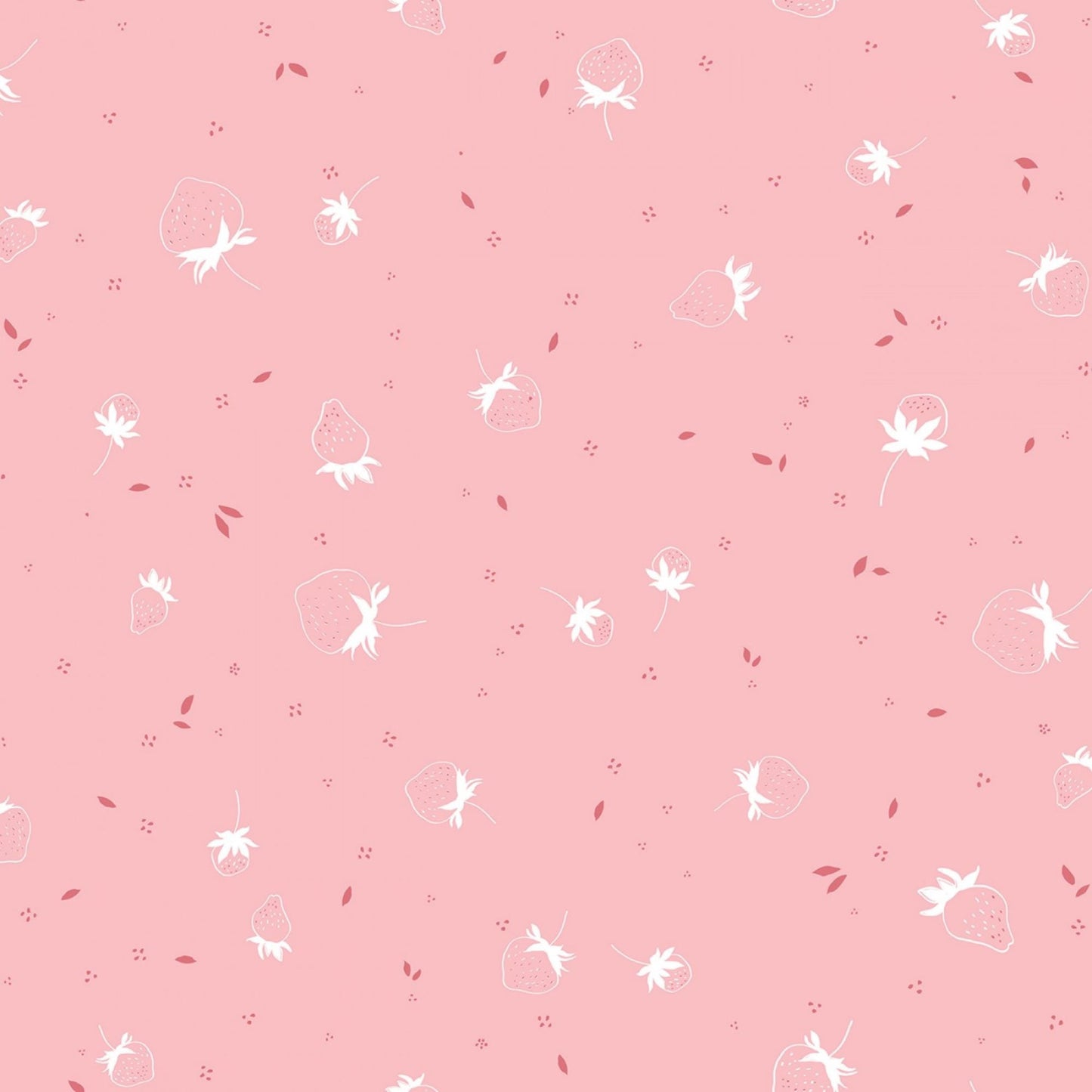 Bloomberry Pink Tonal With Strawberries Fabric By the Half Yard -  by Minki Kim for Riley Blake
