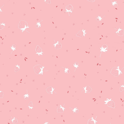 Bloomberry Pink Tonal With Strawberries Fabric By the Half Yard -  by Minki Kim for Riley Blake