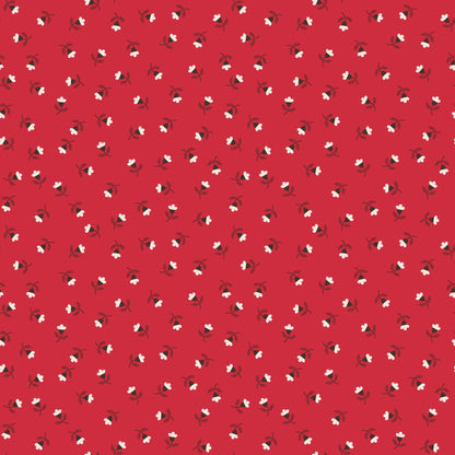 Autumn Collection 4 Choices by Lori Holt for Riley Blake Yardage by the Half Yard in Blue Coral Green and Riley Red