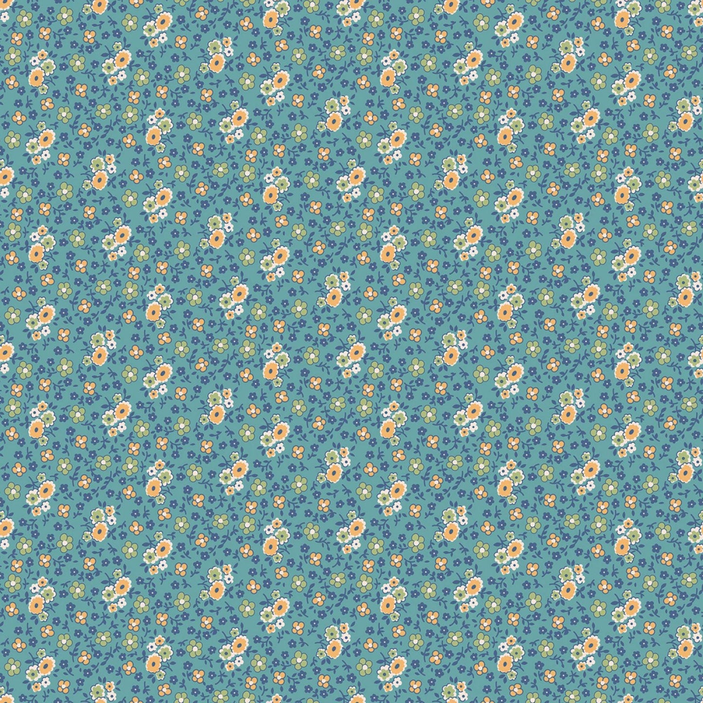 Autumn Collection 4 Choices by Lori Holt for Riley Blake Yardage by the Half Yard in Blue Coral Green and Riley Red