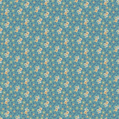 Autumn Collection 4 Choices by Lori Holt for Riley Blake Yardage by the Half Yard in Blue Coral Green and Riley Red