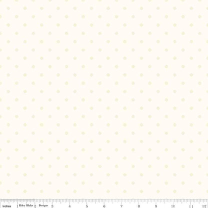 Fabric is smooth combed cotton Quilt Cotton.  Dots are not raised as in vintage fabrics