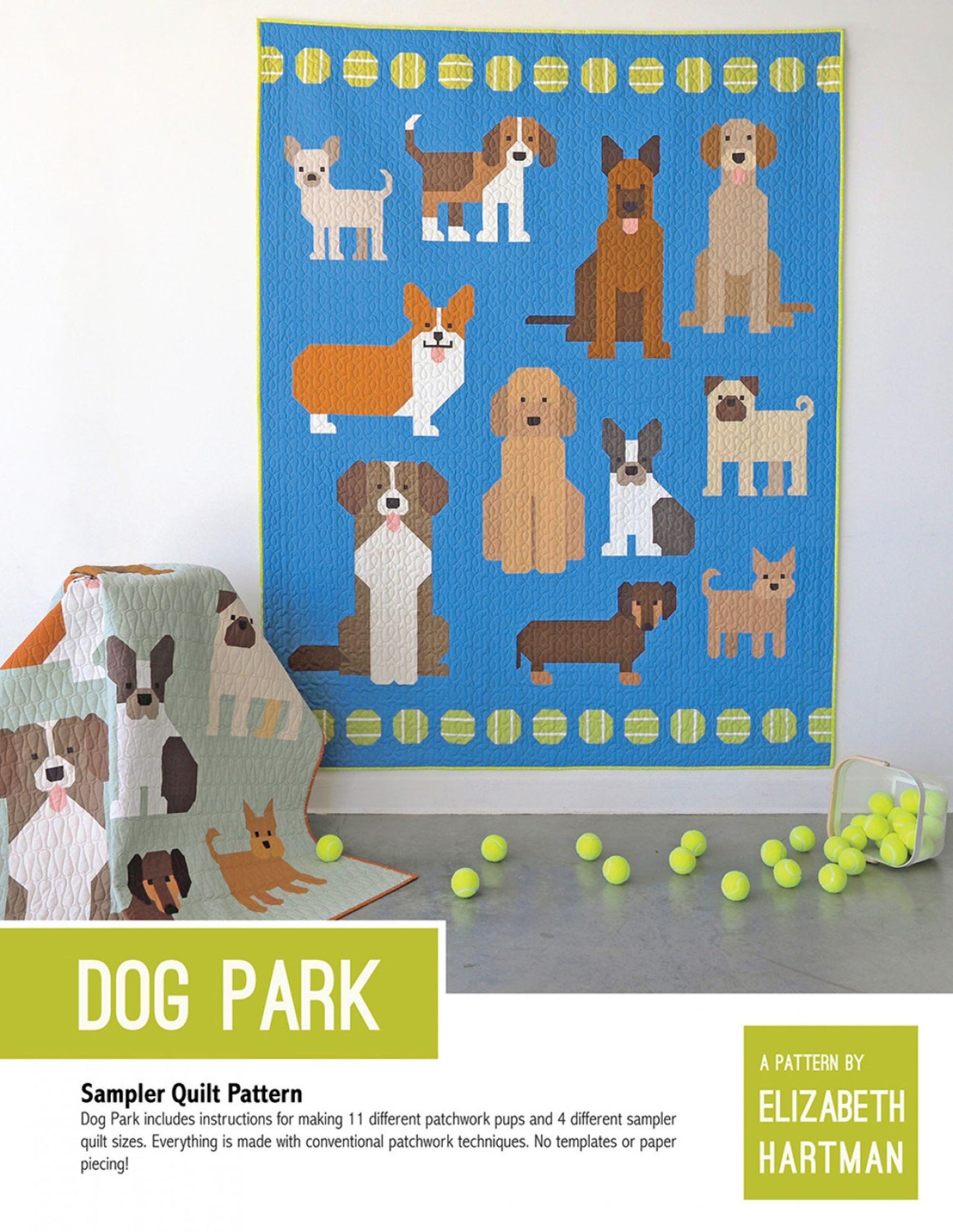Dog Park Sampler Pattern by Elizabeth Hartman Pattern Book Dog Lovers Quilt