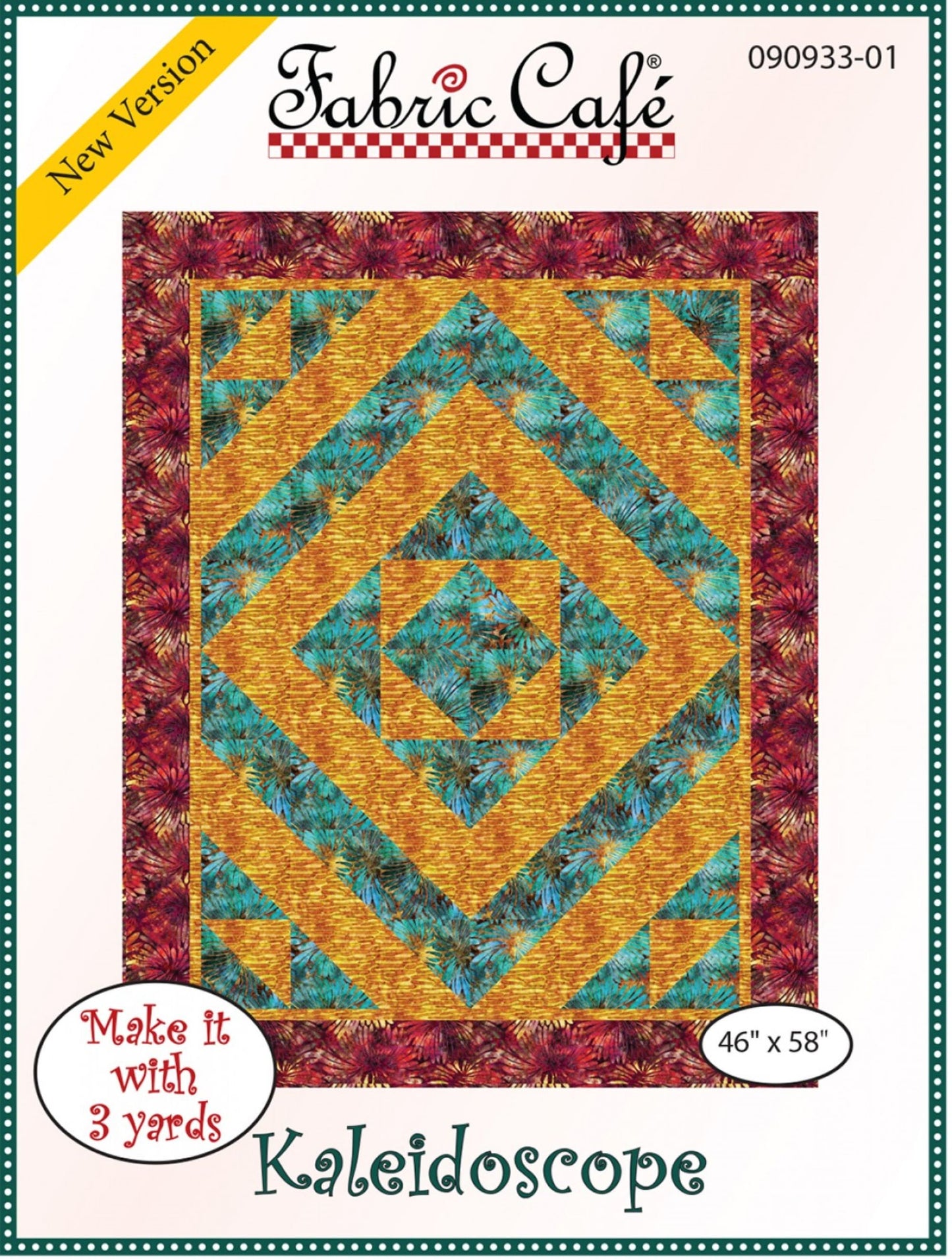 Kaleidoscope - Three Yard Quilt by Fabric Cafe' - Small Packaged Quilt Pattern