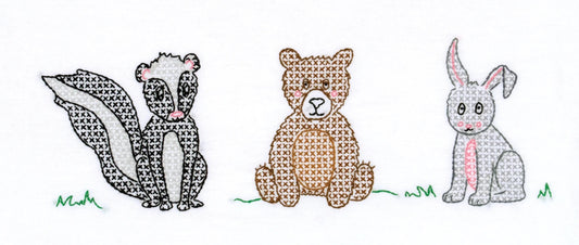 Woodland Animals Pre-Printed Embroidery Pillow Case Jack Dempsey 1 Standard Sized Pillow Case 1605-768 Easy For Grandson or Granddaughter