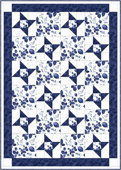 Friendship Star Three Yard Quilt by Fabric Cafe' Small Packaged Quilt Pattern Easy Quick Weekend Quilt Project for Gift Veteran or a Friend