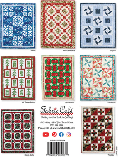 Quick Christmas  3 - Yard Quilts - By Fran Morgan for Fabric Cafe' - Features 8 new Quilts