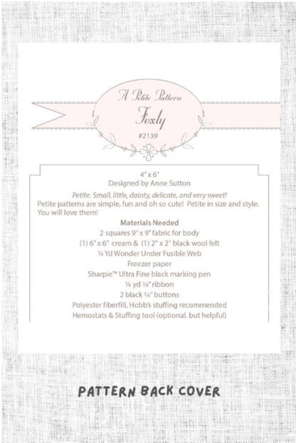 Fabric Fox Foxly Pattern Make a Stuffed Fox from Fabric Calico fox Project Small Easy Fox Lover Unique Handmade Gift to Sew Personalize Wood