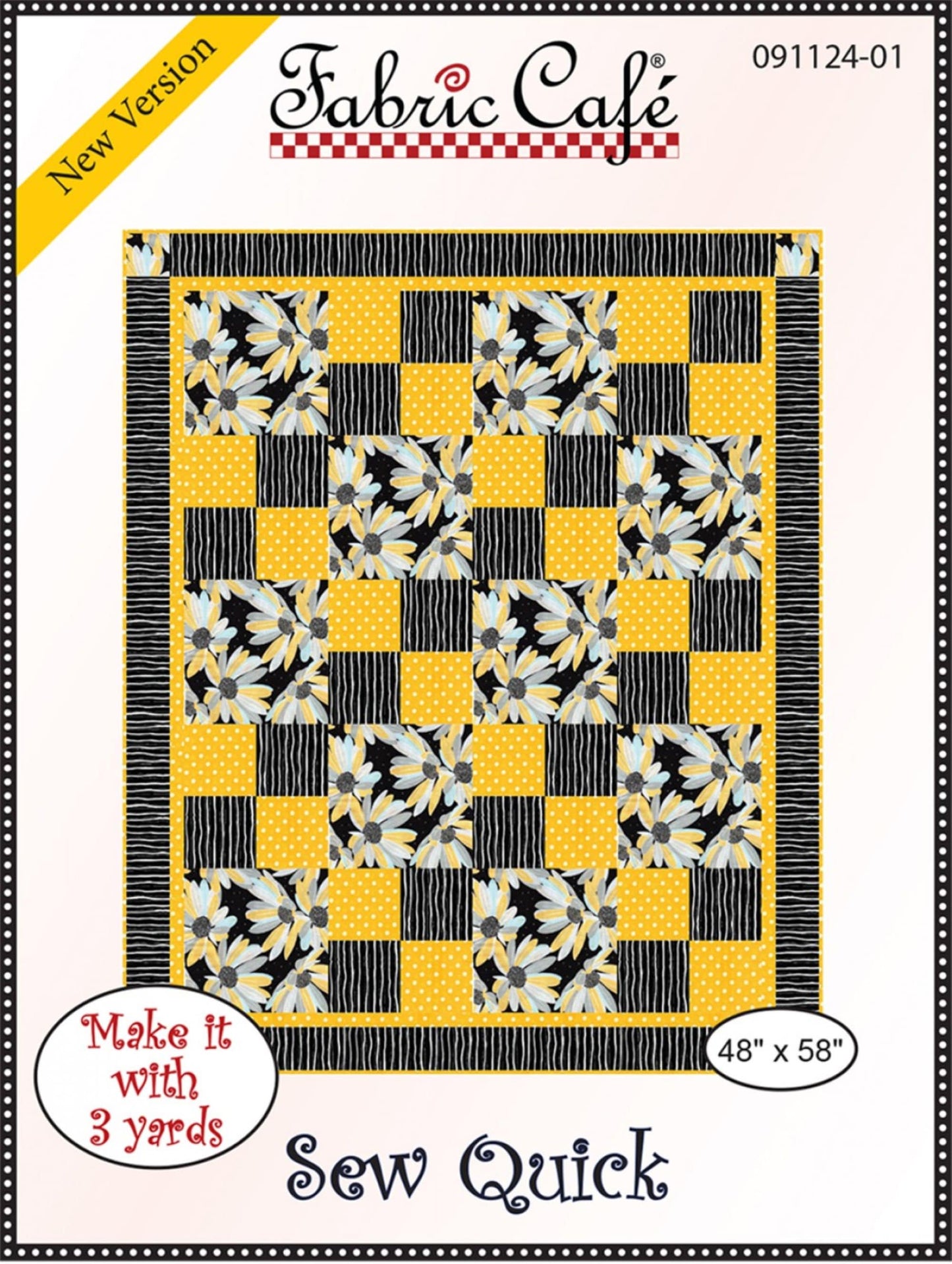 Sew Quick - Three Yard Quilt by Fabric Cafe' - Small Packaged Quilt Pattern