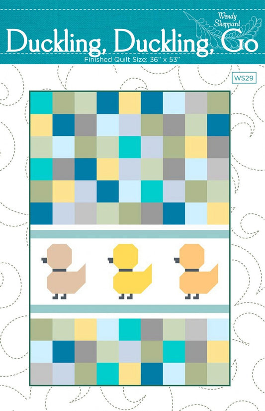 Baby Quilt Pattern Duckling, Duckling, Go Baby Quilt Pattern 36" x 53"  Ziplock Paper Pattern Grandchild Quilt Gender Neutral