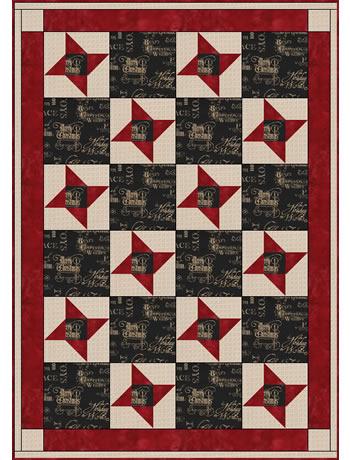 Friendship Star Three Yard Quilt by Fabric Cafe' Small Packaged Quilt Pattern Easy Quick Weekend Quilt Project for Gift Veteran or a Friend