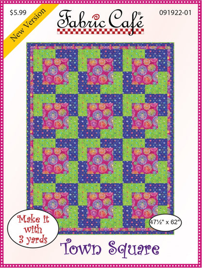 Town Square- Three Yard Quilt by Fabric Cafe' - Small Packaged Quilt Pattern