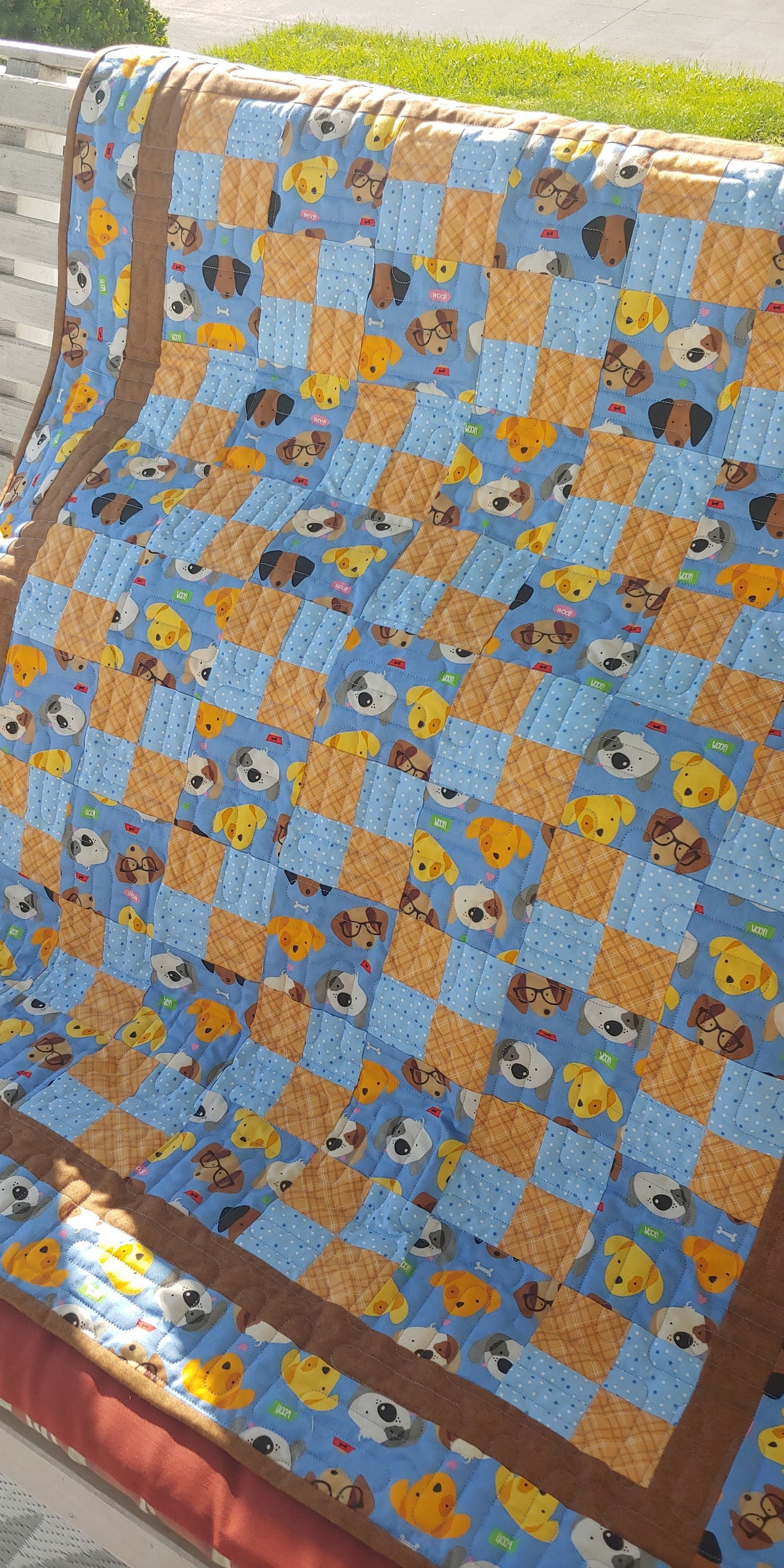 Baby Four Patch Quilt Pattern - PDF or Word Download - Shop Drawn Pattern with easy instructions - Crib Size Quilt Pattern