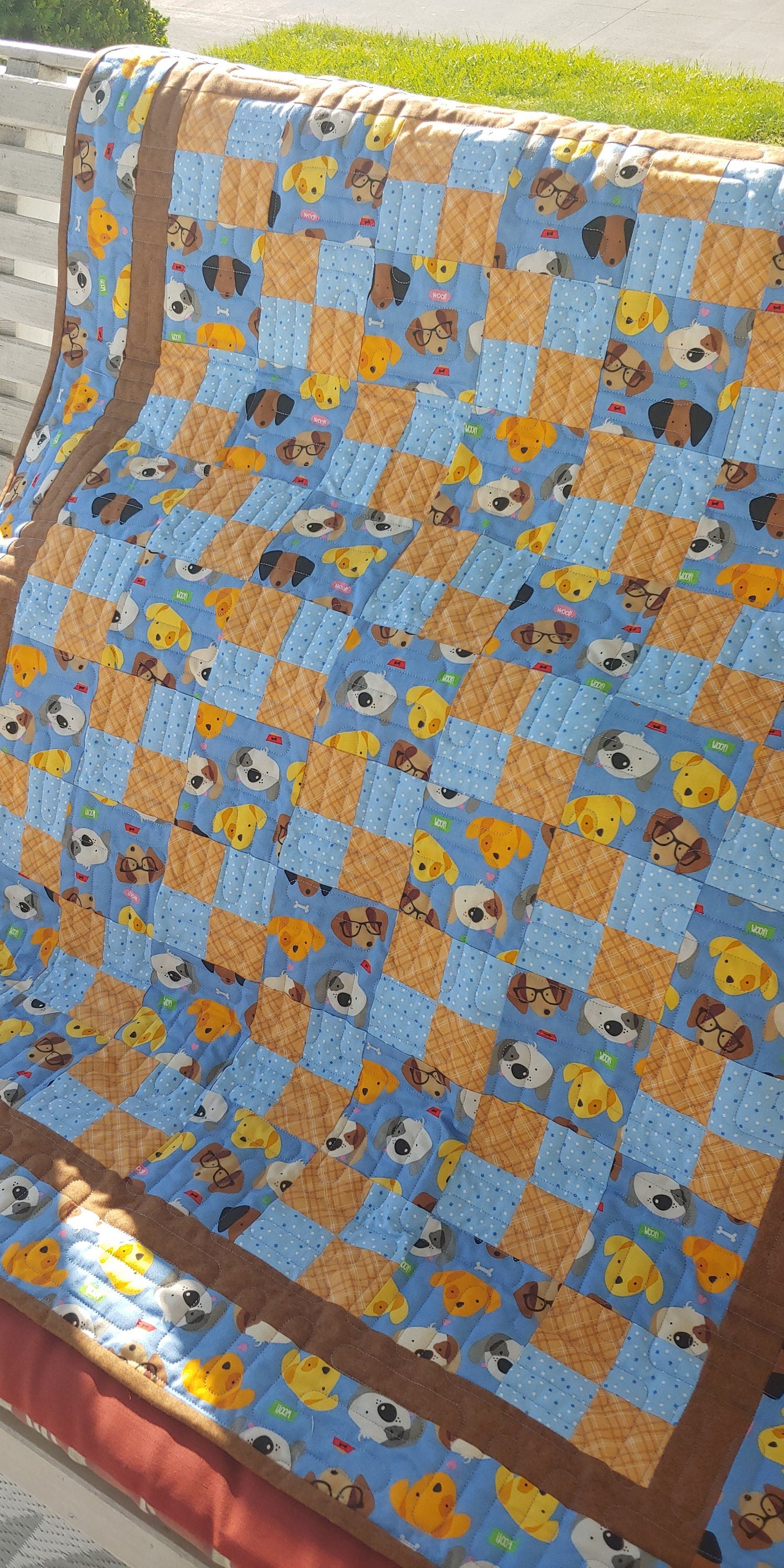 Baby Four Patch Quilt Pattern - PDF or Word Download - Shop Drawn Pattern with easy instructions - Crib Size Quilt Pattern