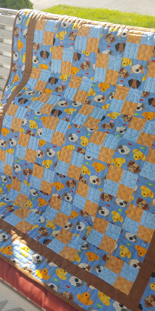 Baby Four Patch Quilt Pattern - PDF or Word Download - Shop Drawn Pattern with easy instructions - Crib Size Quilt Pattern