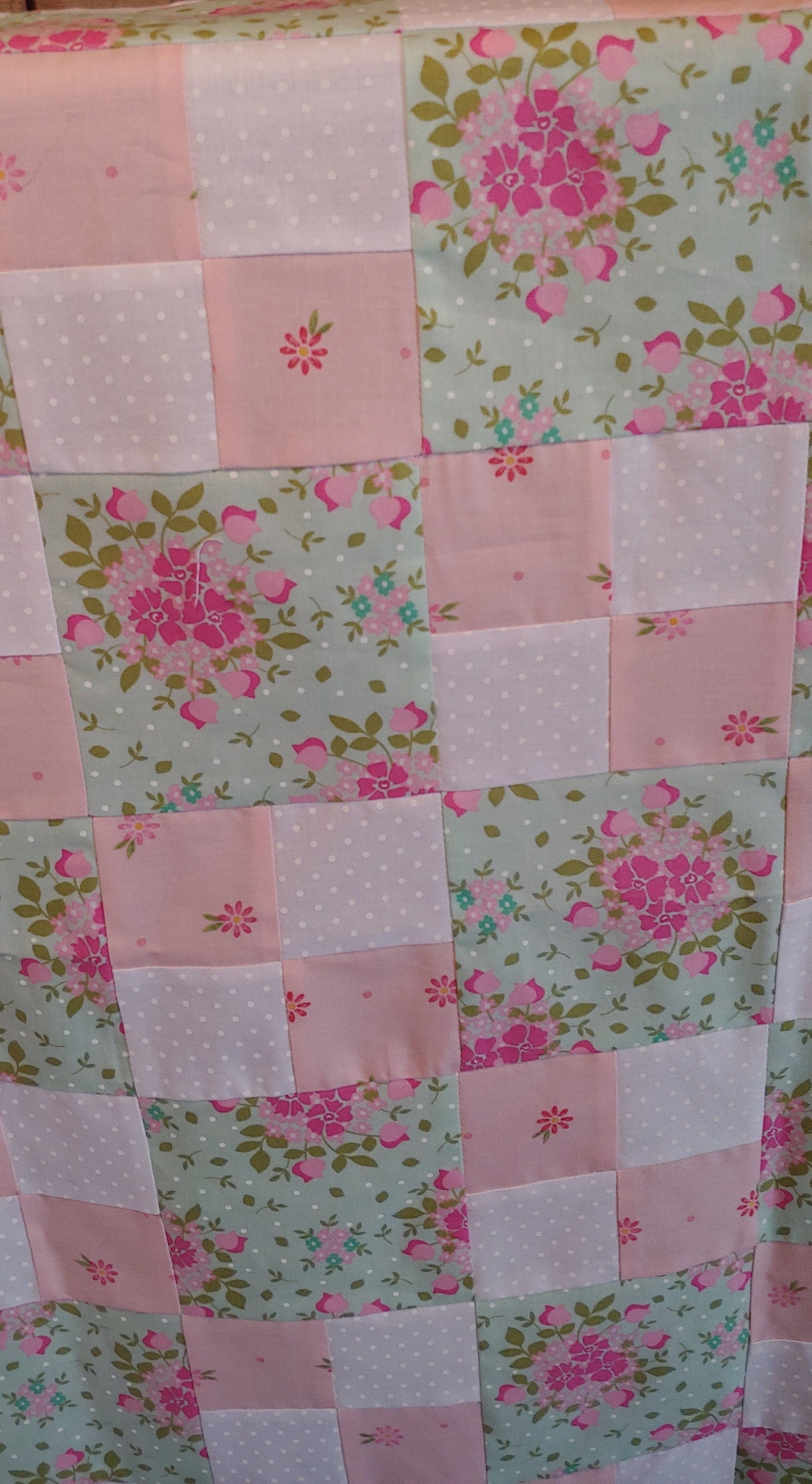 Baby Four Patch Quilt Pattern - PDF or Word Download - Shop Drawn Pattern with easy instructions - Crib Size Quilt Pattern
