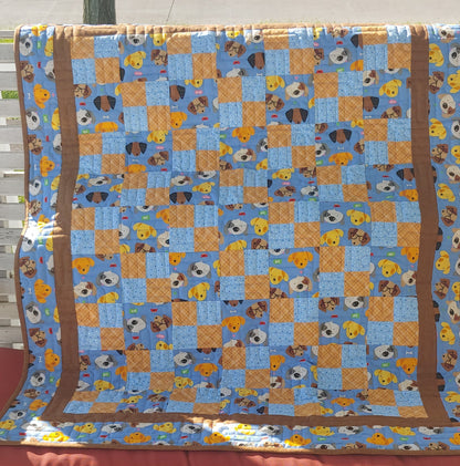 Baby Four Patch Quilt Pattern - PDF or Word Download - Shop Drawn Pattern with easy instructions - Crib Size Quilt Pattern