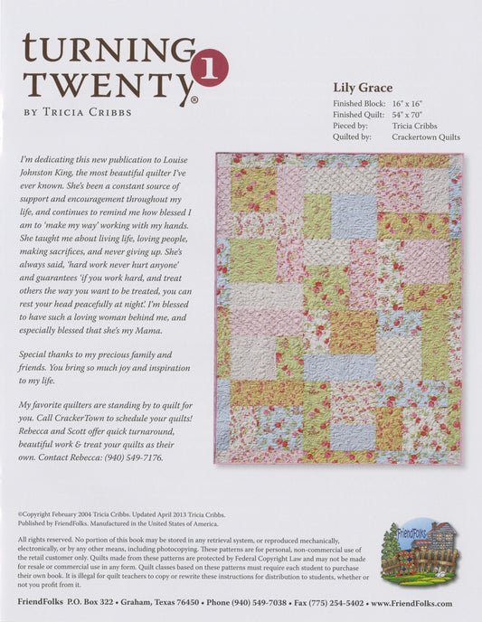 Turning Twenty Original Book - Quilt Pattern Book - By Tricia Cribbs