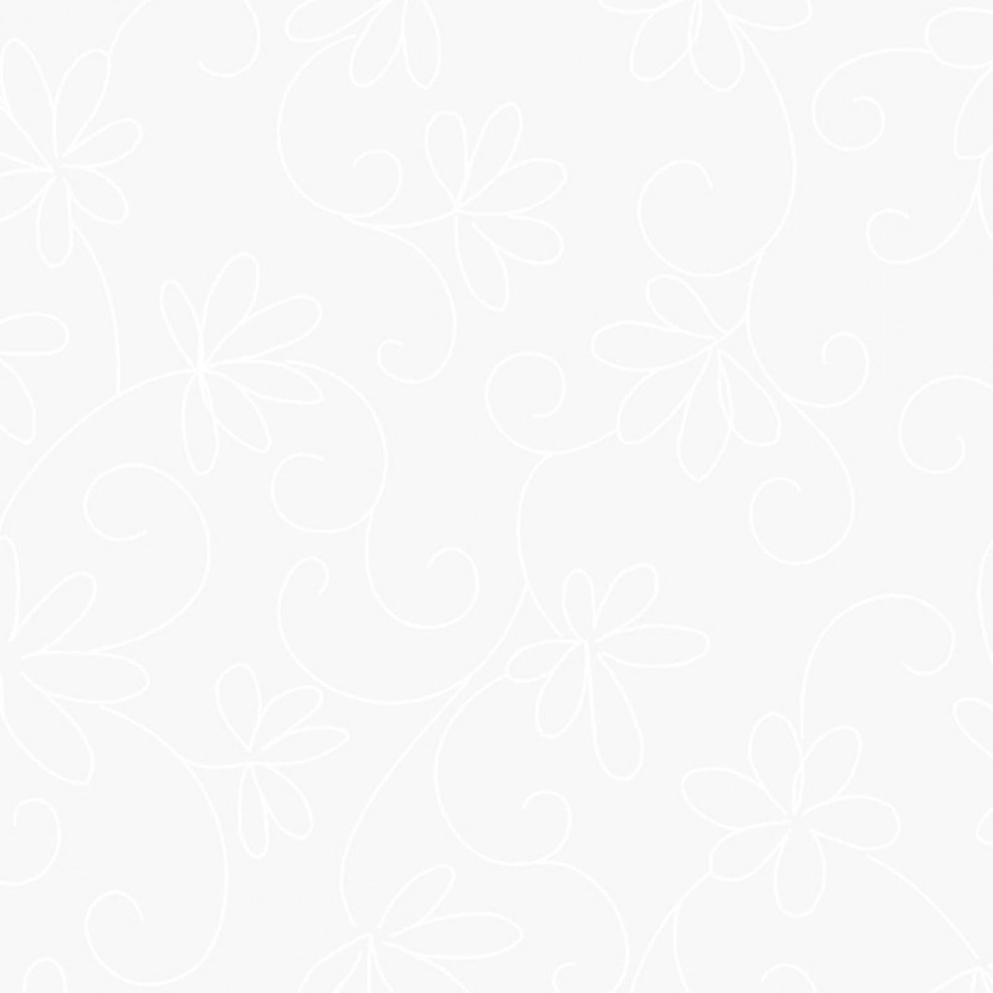 Ultra White Loopy Daisy Large loopy design White on White