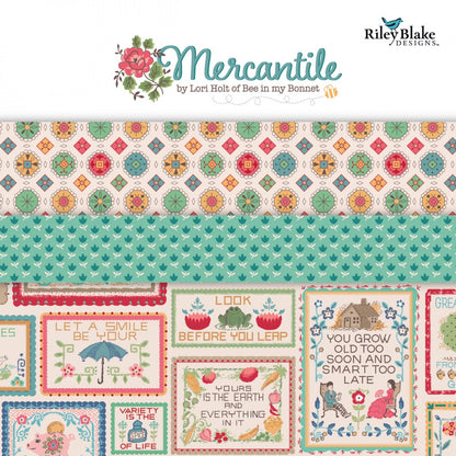 Mercantile Fabric Yardage Sold by the Half Yard by Lori Holt for Riley Blake Small Prints Red and Gold