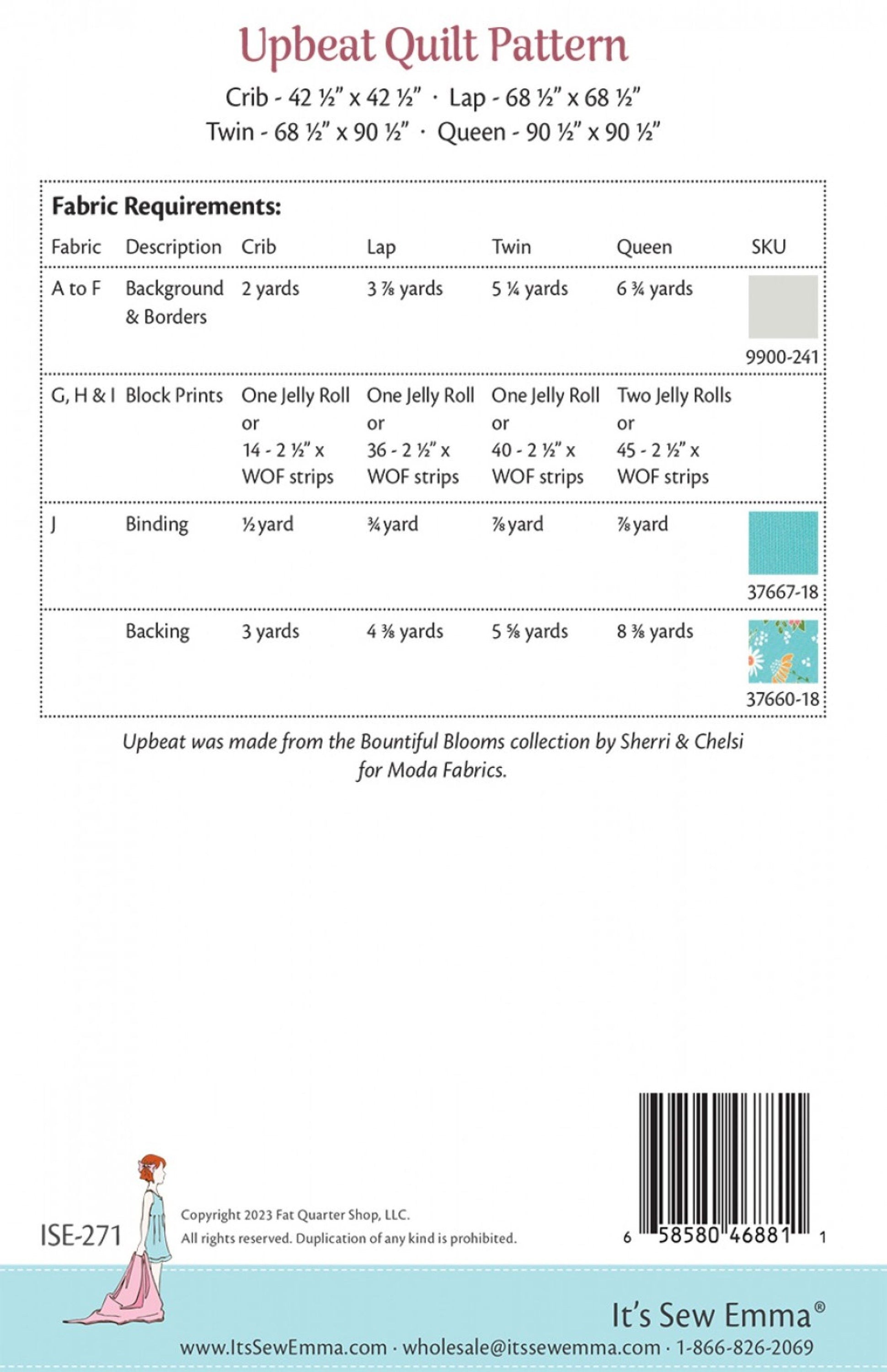 Upbeat Fun Quilt Pattern Star and Chain It's Sew Emma pattern by Jocelyn Ueng Use Jelly Roll Ziplock Pattern