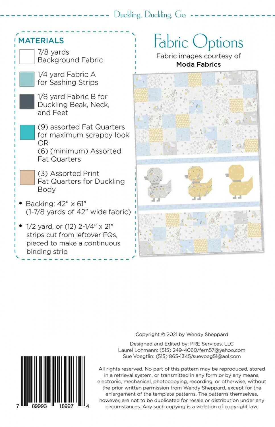 Duckling, Duckling, Go - Baby Quilt Pattern- 36" x 53" - Ziplock Pattern