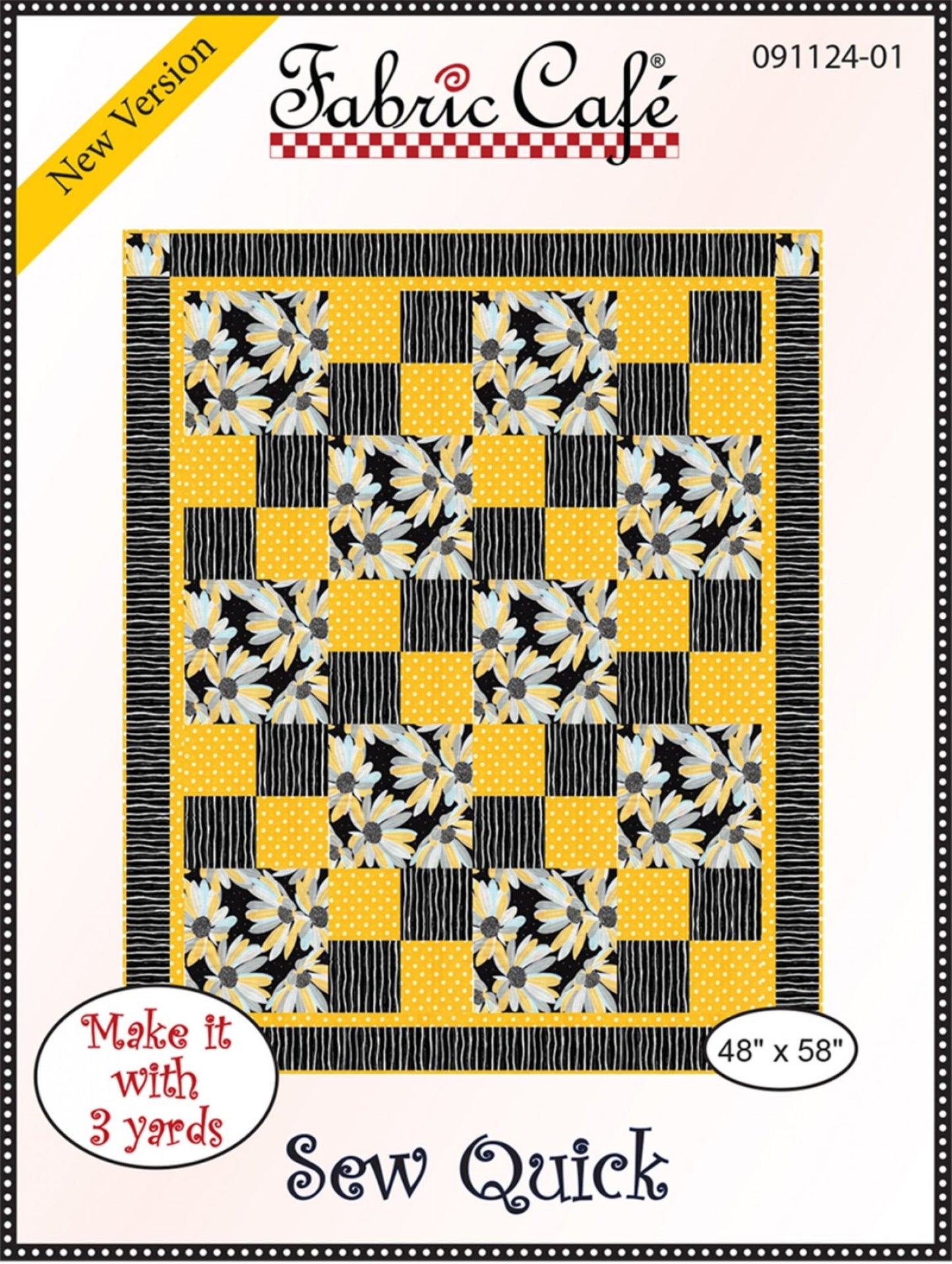 Sew Quick - Three Yard Quilt by Fabric Cafe' - Small Packaged Quilt Pattern