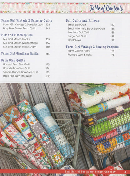 Farm Girl Vintage 2 - Quilt Pattern Book - By Lori Holt of Bee in my Bonnet - 45 new Blocks