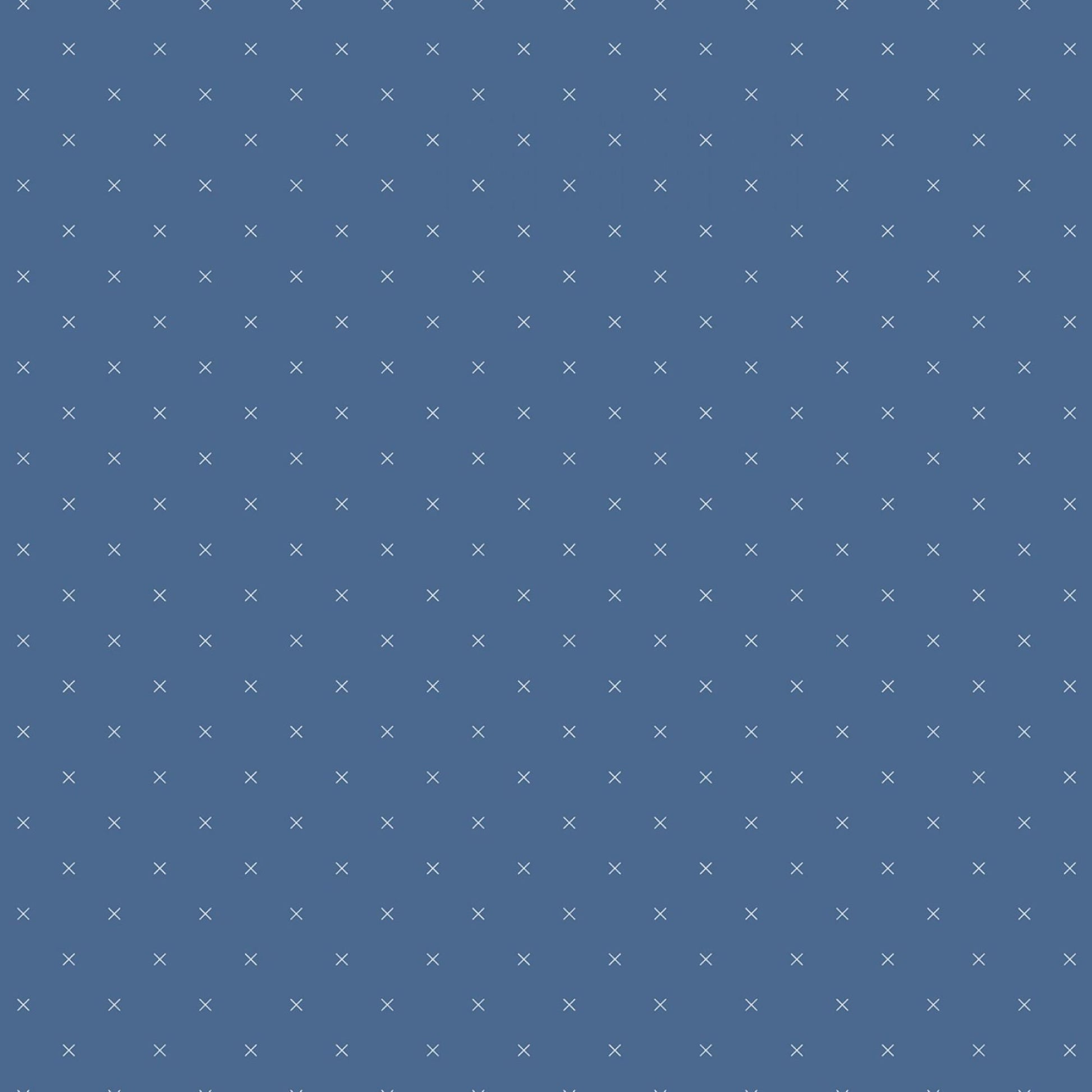 Bee Cross Stitch Fabric - Denim Blue and Seaglass by Lori Holt for Riley Blake - Yardage priced by the Half Yard