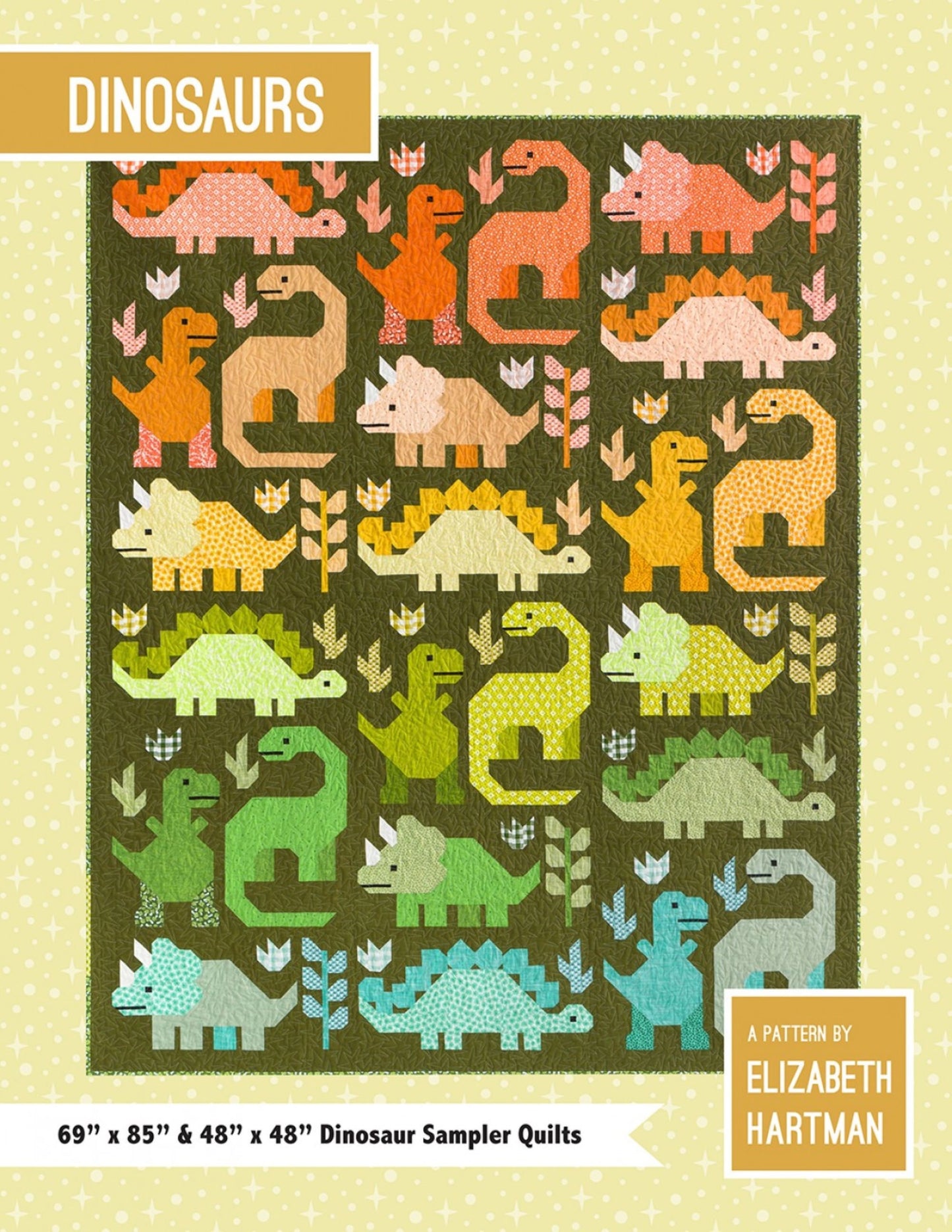 Dinosaurs Quilt Pattern by Elizabeth Hartman - Book Pattern