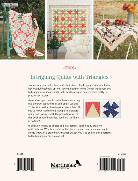 You've Got a Point Quilt Pattern Book by Anna Dineen - 10 Quilts - Ruler Sets Needed (Tri Recs or Block Loc Square) or use Templates inside