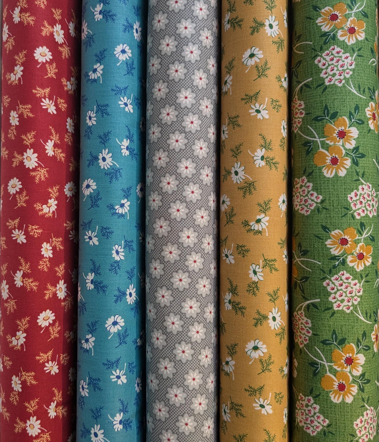 Home Town Holiday 5 Choices by Lori Holt for Riley Blake Yardage by the Half Yard Hometown Florals Quilted Snowman