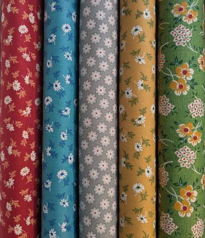 Home Town Holiday 5 Choices by Lori Holt for Riley Blake Yardage by the Half Yard Hometown Florals Quilted Snowman