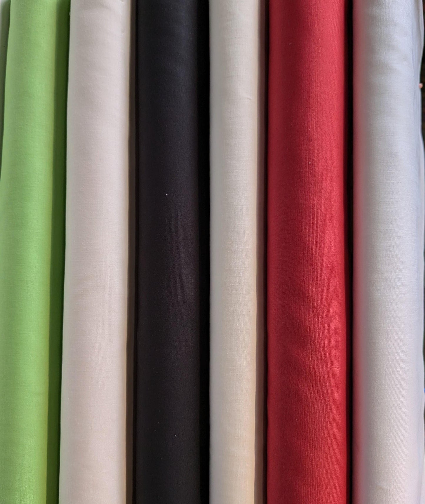 Red or Green Solid Fabric Kona Cayenne and Pear 100% Cotton 45" Fabric for Quilting or Crafts Yardage by the Half Yard