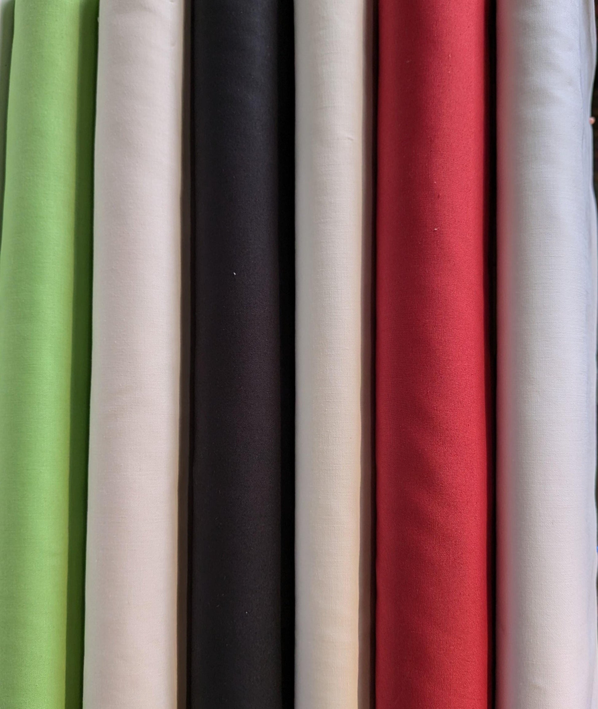 Red or Green Solid Fabric Kona Cayenne and Pear 100% Cotton 45" Fabric for Quilting or Crafts Yardage by the Half Yard
